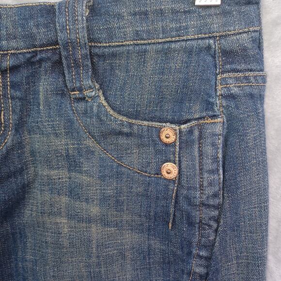 Vintage Y2K Z Cavaricci Distressed Denim Jean Mini Skirt Size 3 Retro Mean Girls - Picture 4 of 14